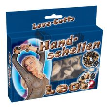 Леопардовые меховые наручники Love Cuffs Leo леопард