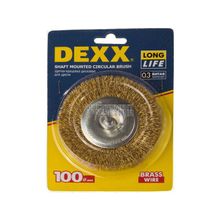 Щетка дисковая со шпилькой Dexx 35110-100 (0,3мм, d=100мм)