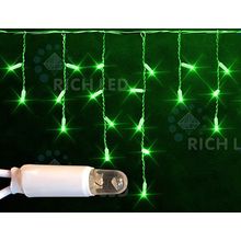 Rich LED RL-i3*0.5-CT G Уличная светодиодная Бахрома 3x0.5 м, зеленый, пост свечение, провод прозрачный