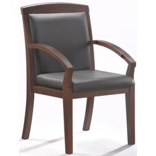 Конференц-стул Easy Chair 421 KR черный (рециклированная кожа темный орех)