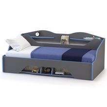 Нижегородмебель и К Кровать с основанием и выдвижным ящиком Индиго цвет тёмно серый граффити ID - 295813