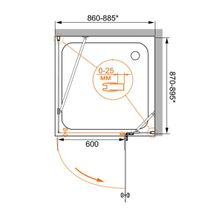 Душевой уголок Cezares Electra A1 (90x90) текстурное стекло (правый)