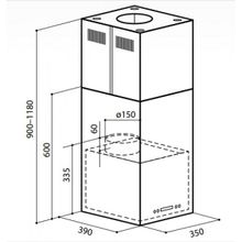 Lex Tubo Quattro Isola 350 Inox