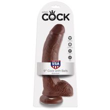 Pipedream Коричневый фаллоимитатор 9  Cock with Balls - 22,9 см. (коричневый)