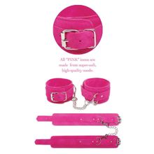 Розовые замшевые наручники Pink Wrist Cuffs Розовый