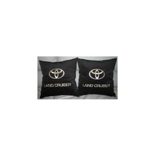 Подушка Toyota Land Cruiser черная вышивка серебро
