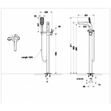 Смеситель для ванны Bravat Wave F674108C-B