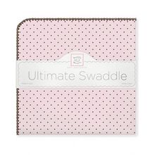 SwaddleDesigns Brown Polka Dots пастельно-розовая