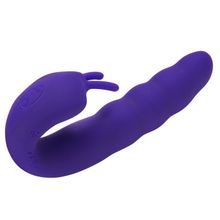 Фиолетовый вибратор Ribbed Dual Stimulator - 17 см. (224720)