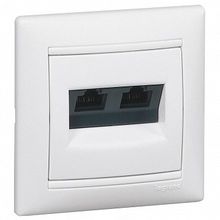 Розетка компьютерная 2xRJ45 Cat.5 VALENA CLASSIC, белый |  код. 774231 |  Legrand