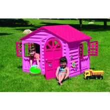 Детский пластиковый домик "Игровой" Marian Plast 360 (розовый)