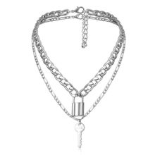 Многослойное колье "Замок и ключ" (арт. 81107-7)