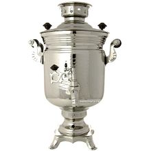 Электрический самовар 3 литра никелированный "Цилиндр" с автоматическим отключением при закипании, арт. 110339к