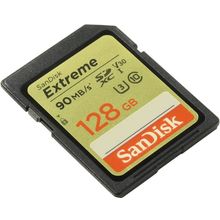 Карта памяти SanDisk Extreme    SDSDXVF-128G-GNCIN    SDXC Memory Card 128Gb UHS-I U3