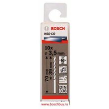 Bosch Набор 10 HSS-Co сверл 3,5 мм DIN 338 (2608585879 , 2.608.585.879)