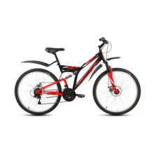 Велосипед FORWARD ALTAIR MTB FS 26 disc красный черный (2018)