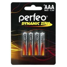 Батарейка AAA Perfeo R03 4BL Dynamic Zinc, 4 шт, блистер
