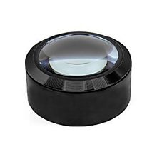 Лупа настольная контактная 5x-70 мм с подсветкой 3 led черная без ручки