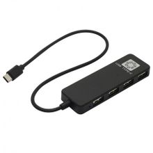 HUB 4-port 5bites HB24C-210BK USB 2.0, подключается к USB Type C