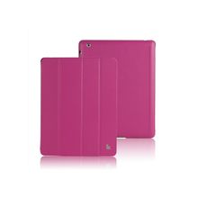 Кожаный чехол JisonCase Leather Case Premium Magenta (Пурпурный цвет) для iPad 2 iPad 3 iPad 4