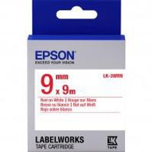 EPSON LK-3WRN картридж с лентой 9 мм, красный шрифт на белом фоне