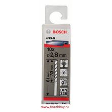 Bosch Набор 10 HSS-G сверл 2,8 мм DIN 338 (2608595054 , 2.608.595.054)