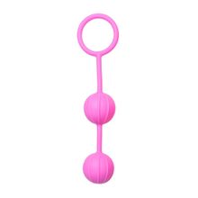 EDC Розовые вагинальные шарики с ребрышками Roze Love Balls (розовый)