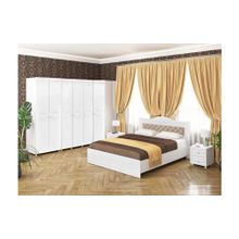 Система Мебели Спальня Монако-4 мягкая спинка белое дерево