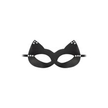 Пикантная черная маска  Кошка  с заклепками (черный)