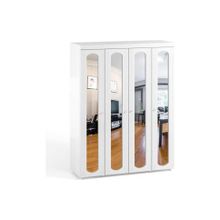 Система Мебели Шкаф 4-х дверный с 4-я зеркалами Афина АФ-61 белое дерево