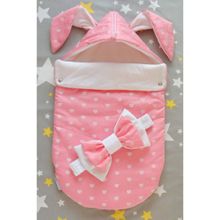 LovelyCare Конверт на выписку Романтичная зайка весна осень + бант (74см) 100482