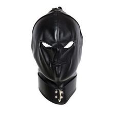 Шлем-маска с молниями и шнуровкой черная