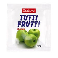 Пробник гель-смазки Tutti-frutti с яблочным вкусом - 4 гр. (155667)