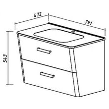 Тумба с раковиной Belux Марсель 80 черная