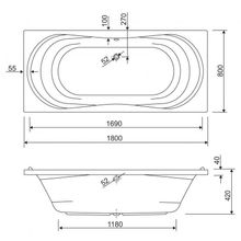 Акриловая ванна Cezares APOLLO-180-80-49 1800x800