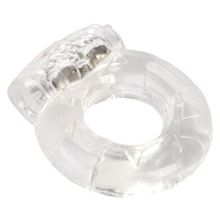 Толстое прозрачное эрекционное кольцо с вибратором прозрачный