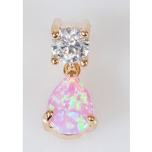 Кулон с розовый японским опалом "Капля"