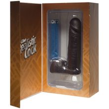 Doc Johnson Реалистичный чернокожий фаллос The Realistic Cock 6” with Removable Vac-U-Lock Suction Cup - 19,8 см. (коричневый)