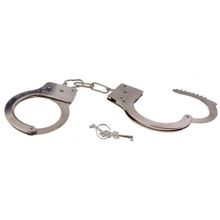 Серебристые металлические наручники с ключиками Серебристый