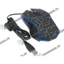 Оптическая мышь Delux "M556", 5кн.+скр., черно-синий, с рисунком (USB) (ret) [134400]