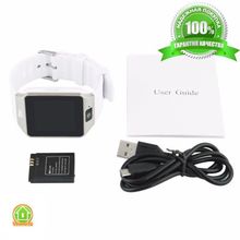 Умные часы DZ09 - Smart Watch DZ-09 - серебро, черный ремешок