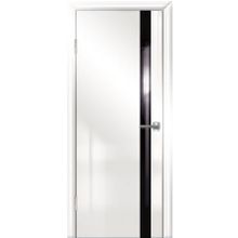 Двери "модерн" 507 al1 белый глянец черное стекло алюминиевая кромка до