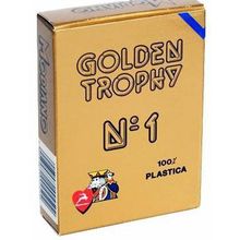 Карты для покера Modiano Golden Trophy 100% пластик, Италия, синяя рубашка