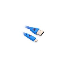 кабель Readyon Lightning Led, голубой, 1 м