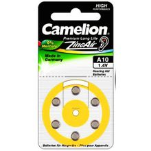 Батарейка Camelion Zinc-Air A10-BP6(0% Hg) BL6