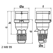 Bals Вилка фазоинвертор Bals 22053 400 В 16 А 4 полюса IP44 Quick-Connect красная