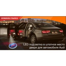 LED подсветка двери Carsys RX-S3B Audi в штатное место с логотипом авто