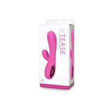 Topco Sales Розовый вибромассажер Tease 6x Rabbit Style со стимуляцией клитора - 17,8 см.