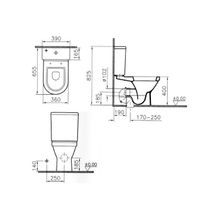 VitrA 9739B003-1165, S50, бачок с механизмом слива, сиденье микролифт