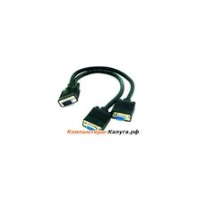 Разветвитель VGA 1=&gt;2 (1x15M 2 x15F) VGA Spliter Cable 0.3m &lt;VVG6530&gt;